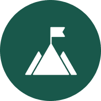Triangular mountain symbol and flag