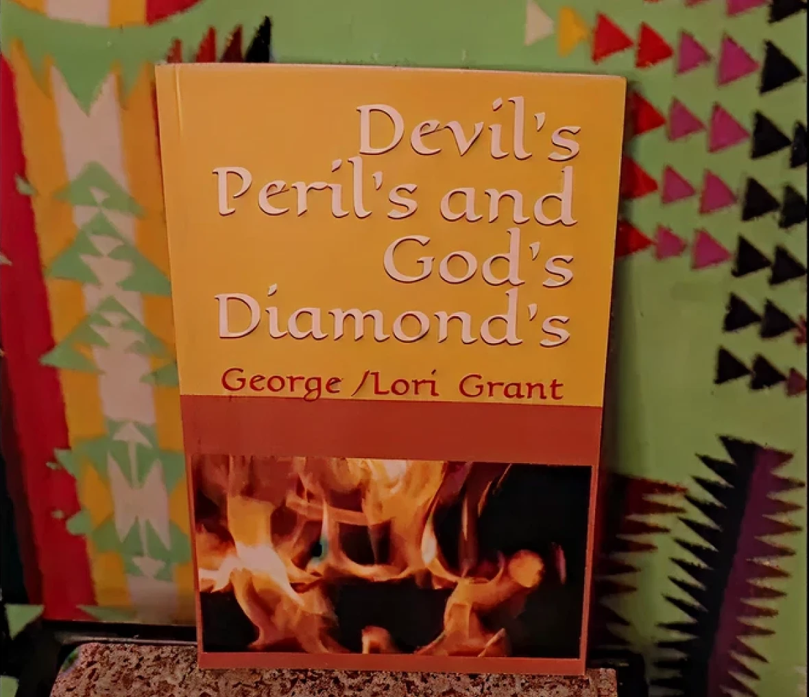 Book cover with fire illustration
